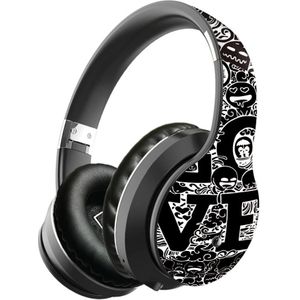 Ikole Draadloze Headset Bluetooth 5.0 Modieuze Graffiti Hoofdtelefoon Foldablel Bass Stereo Gaming Oortelefoon Ondersteuning Mic/Tf/Radio