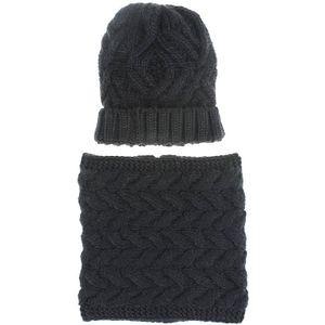 Mode Wollen Muts Sjaal Set Vrouwen Knit Cap Bib Tweedelige Herfst Winter Vrouwelijke Warme Solid Gebreide sjaal Pak