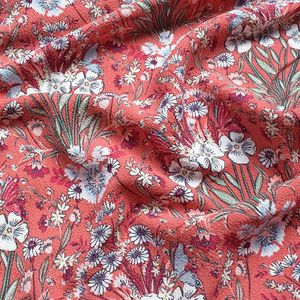 145x100 cm Geïmporteerd Roze Etnische Stijl Print Zachte Chiffon Stof voor Vrouwen Trouwjurk Shirt sjaal Naaien Doek bekleding