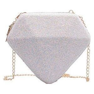 Luxe Diamant Vorm Crossbody Tas Voor Sequin Chain Vrouwen Schoudertas Pvc Mode Dames Avond Messenger Bags