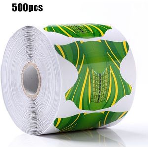Feivielle 500Pcs/Roll Diy Vierkante Vorm Lijm Nail Formulier Voor Acryl/Uv Gel Nail Tip Nail Extension nail Art Manicure Gereedschap