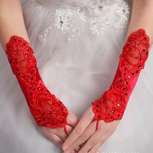 MOLANS Wit of Ivoor Wedding Korte Handschoenen Vingerloze Bruids Handschoenen voor Vrouwen Ivoor Kanten Handschoenen Bruiloft Accessoires