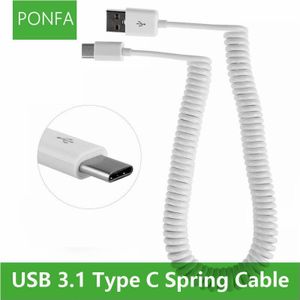 USB 3.1 Type C Type-C Lente Kabel Data Sync Lading Stretch Cord voor Nokia N1 OnePlus 2 ZUK Z1 Xiaomi 4C MX5 Pro Nexus 5X6 P