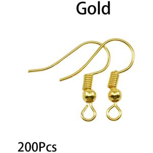 200 Stks/partij Goud Diy Earring Bevindingen Oorbellen Sluitingen Haken Voor Oorbellen Sieraden Maken Accessoires Ijzeren Haak Slangetje
