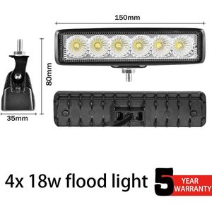 Rijden Fog Offroad Led Auto Licht, 6 Inch 18W 12V Led Bar Overstroming Licht Voor Suv Off Road Led Verlichting Lamp Accessoires