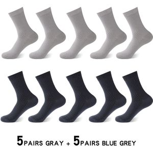 10Pairs Casual Bamboevezel Mannen Sokken Business Ademend Deodorant Compressie Sokken Mannen Lange Big Size Eur 38-46