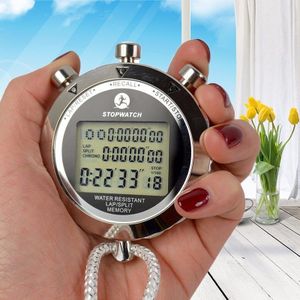 Metalen Digitale Timer Sport Stopwatch Waterbestendig Memory Teller Antimagnetic Chronograaf Modieuze Waterdichte Timer PS-538