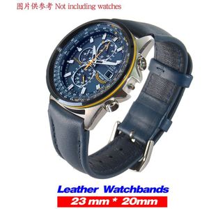 Vervanging voor Citizen 23mm AT8020-03L H800-S081165 Blue Angels Lederen Band Strap