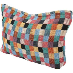 Cosmetische Tas Etui Lichtgewicht Make Pouch Grote Capaciteit Plaid Patroon Voor Reizen Voor Zakenreis