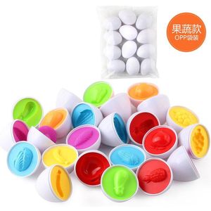 Hipac 12 Stuks Bijpassende Eieren Kleur & Vorm Recoginition Bingo Game Voor 2 3 4 Jaar Oude Kinderen Speelgoed voor Kinderen Educatief Ei