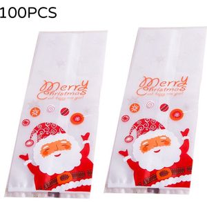 50/100 Pcs Kraft Papieren Zak Envelop Biscuit Verpakking Witte Kerst Toss Bal Kerstman Cookie Tas Platte Zak Spuitzak