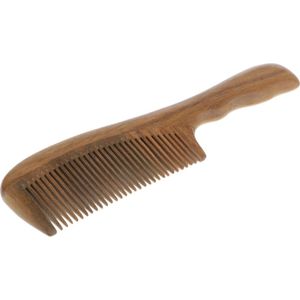 Natuurlijke Sandelhout Duurzaam Houten Kam Breed/Fijn Getande Detangling Haar Kam Voor Dik Krullend Haar 7.7&#39;