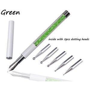 1Pcs + 5 Dubbele Hoofden Puntjes Pen Nail Art Pen Puntjes Nails Gereedschap Strass Picker Nagels Accessoires Salon Manicure tool