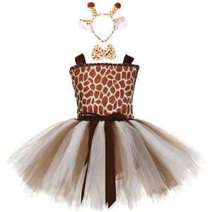 Meisjes Giraffe Tutu Dress Outfit Zoo Animal Kids Halloween Kostuums Peuter Baby Meisjes Fancy Prestaties Verjaardagsfeestje Jurk