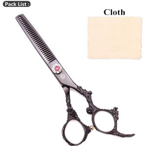 Haar Schaar Regenboog Paarse Draak 6 "Japan 440C 9005 # Kapper Dunner Schaar Kapper Kappers Schaar Haar Snijden Schaar