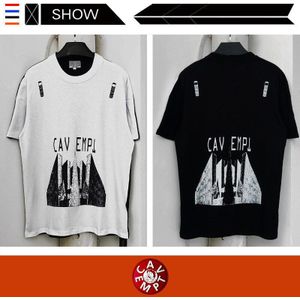 Modemerk Cav Empt Korte Mouw T-shirt Ce Cav Empt Zwarte En Witte Kleur Bijpassende Korte Mouw T-shirt Voor Mannen en Vrouwen