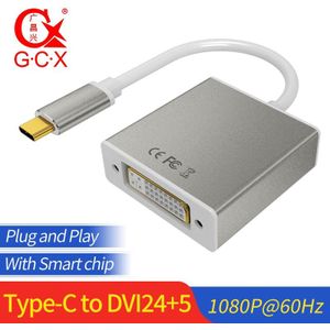 USB C naar DVI Converter 1080P USB3.1 Type C naar DVI24 + 5 Dual Link Adapter voor MacBook Pro chromebook Pixel S8 S9 Note 8