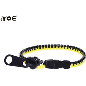 Iyoe Rits Shaped Charm Bangle & Armbanden Voor Vrouwen Mannen Kids Eenvoudige Zip Dubbele Green & Black Armband Silicone sieraden