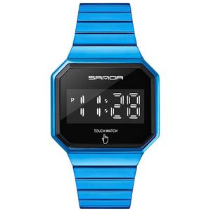 Sanda Chronograaf Countdown Waterdicht Topmerk Digitale Horloge Voor Mannen Outdoor Sport Horloge Horloge Blauw