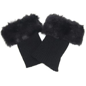 Vrouwen Winter Effen Kleur Korte Knit Beenwarmers Boot Sokken Toppers Pluizige Manchetten Vrouwen Haak Boot Manchetten Toppers Boot Sokken