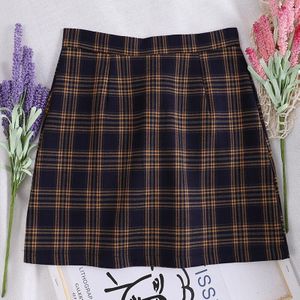 Vintage Plaid Mini Rokken Vrouwen Zomer Korte Rok Hoge Taille A-lijn Vrouwen Mini Rok Mode Zoete Dames Meisjes Korte Rokken