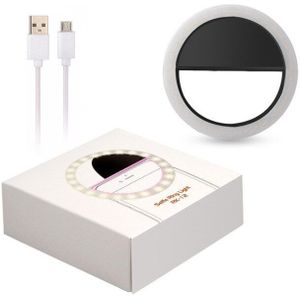 Oplaadbare Zelfontspanner Led Ring Flash Light Ring Klem Usb Opladen Voor Telefoons Voor Iphone Samsung Sony Smartphones