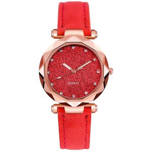 Womens Horloges Dames Mode Kleurrijke Ultra-Dunne Lederen Rhinestone Analoge Quartz Horloge Vrouwelijke Riem Horloge YE1