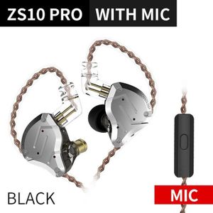 Kz ZS10 Pro Oortelefoon 4BA + 1DD Hybrid Drive Metalen Bedrade Hoofdtelefoon Hifi Bass Oordopjes Noise Cancelling Headset Voor Stage terugkeer
