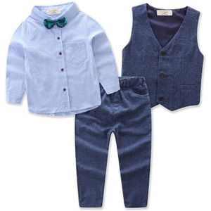 3 STKS Little Gentleman Kinderen Jongen Kleding Sets Vlinder Strikje Vest shirt Broek Pak Sets Mode Kleding Sets