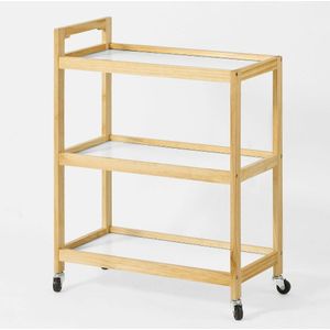 SoBuy FKW34 3 Planken Serveren Trolley Thee Trolley op Wielen, Perfect Onderhoudend Thuis Keuken Trolley Winkelwagen