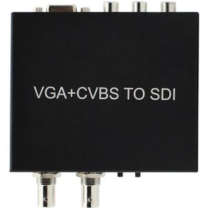 Vga + Cvbs Naar Sdi Converter, vga Av + R/L Audio Naar Sd/Hd/3G Sdi Box Broadcas 2 Sdi Out poort, met Power Adapter