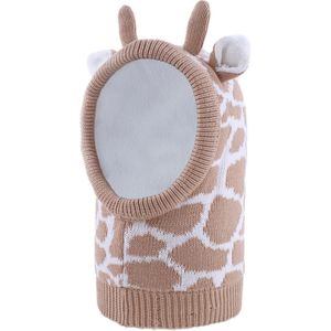 Connectyle Baby Jongens Meisjes Leuke Cartoon Gebreide Muts Fleece Gevoerd Oorklep Kap Hoed Scraves Met Hoek Kids Winter Warm hoed