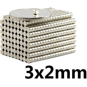 20 ~ 3000 Stuks 3X2 Zoeken Kleine Diameter Magneet 3Mm X 2Mm Bulk Kleine Ronde Magneten 3X2Mm Neodymium Disc Magneten 3*2 Sterke Magnetische