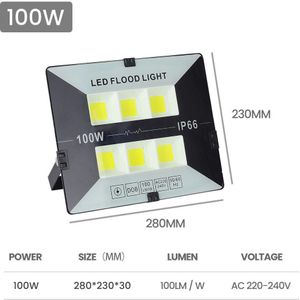 300W Cob Overstroming Licht Led Spotlight Outdoor Verlichting Voor Tuin IP66 Straat Lamp Led 50W 100W 200W Reflector Foco Led Exterieur