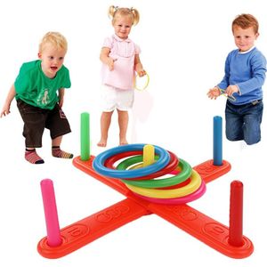 1 Set Plastic Ring Throwing Ferrule Funny Kids Outdoor Sport Hoop Ring Toss Quoits Toy Cross Garden Games Pool For Children