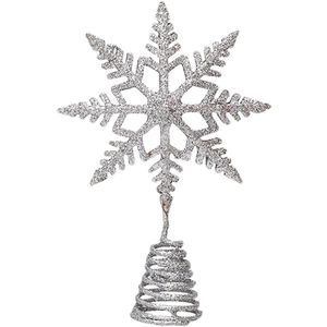 1Pc Kerstboom Sneeuwvlok Topper Kerstboom Ornament Decoratie Benodigdheden