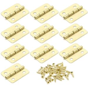 10Pcs Keukenkast Deur Scharnieren Meubels Accessoires 4 Gaten Gold Lade Scharnieren Voor Sieraden Dozen Meubelbeslag 18x16mm