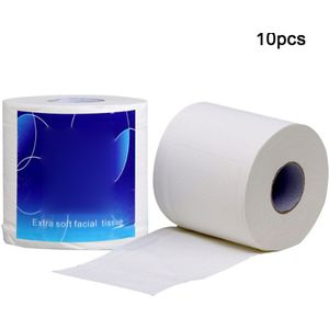 10 Rolls Toiletpapier 4-Layer Thicken Houtpulp Roll Papier Badkamer Tissue Handdoek Huishouden Sterke Wateropname Wc tissue