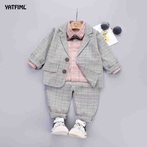 YATFIML Lente Herfst Baby Kleding Jongens pakken voor bruiloft Kids Britse Wind Verjaardag Jurk Boygentleman pak Kinderen kleding