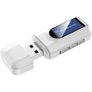 Usb Bluetooth 5.0 Ontvanger Zender Audio Adapter Voor Auto Pc Tv Hoofdtelefoon Hifi Dongle Lcd Display 3.5Mm Aux Draadloze adapter