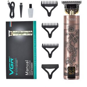 Vgr 076 Elektrische Tondeuse Professionele Persoonlijke Verzorging Kapper Trimmer Voor Mannen Scheerapparaat Lcd Oplaadbare Tondeuse T9 Vgr V076