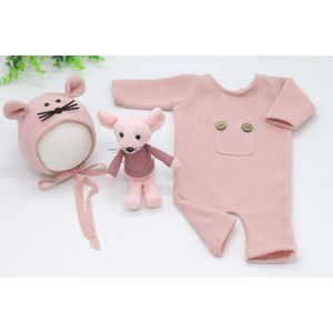 3 Stks/set Pasgeboren Fotografie Kleding Leuke Baby Mouse Stijl Kleding Baby Photo Props Pasgeboren Fotografie Props Accessoires