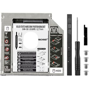 Aluminium Optibay 12.7Mm Sata 3.0 2nd Hdd Caddy Ssd Cd Dvd Case Behuizing Rodelen Voor Laptop DVD-ROM Optische Bay doos Superdrive