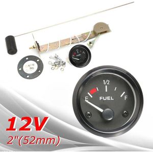 Boot Brandstofmeter Meter Sensor Rvs Zwart Sender Auto Vrachtwagen Set Dc 12V 52 Mm Universele Nuttig diy