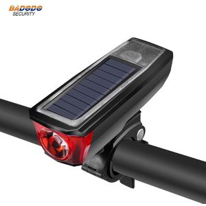 Zonne-energie Fiets Licht Lamp Waterdicht 350 Lumen Fiets Bell Licht Led Usb Oplaadbare Lamp Koplampen Fiets Licht