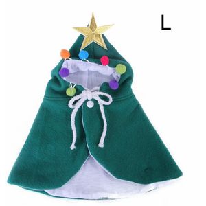 Huisdier Kerst Kostuum Puppy Kerst Mantel Met Ster En Pompoms Santa Hoed Party Cosplay Dress