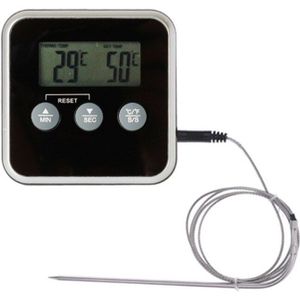 Digitale Bbq Thermometer, Vlees Thermometer, Oven Thermometer Met Timer En Roestvrij Stalen Sonde, Keuken Koken Thermometer1