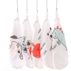 5Pcs Zes-Layer Gaas Zachte Speeksel Veeg Gezicht Handdoek Baby Baby Slabbetjes Sjaal Mousseline Basten Jongen Meisje Wassen doek