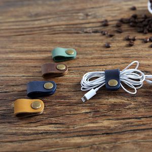 Headset Koptelefoon Draad Draagbare Usb Kabel Koord Leer Winder Hoofdtelefoon Case Koreaanse Bureau Manager