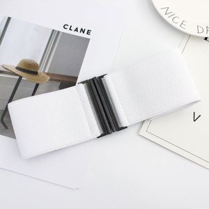 Brede Elastische Riem Effen Kleur Corset Riem Metalen Gesp Dame Mode Cummerbands Stretch Cinch Tailleband Vrouwen Riem